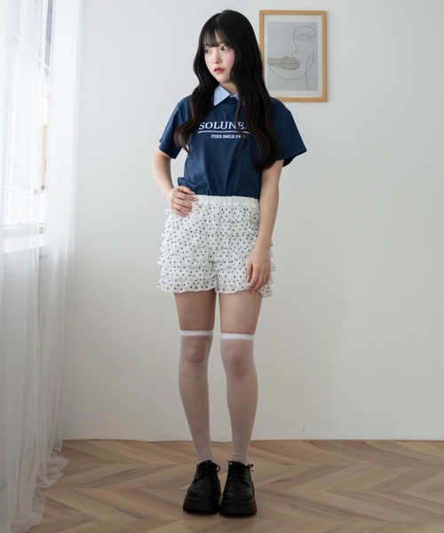WEGO(ウィゴー)の「WEGO/【26春夏新作】シャツドッキング刺繍T(Tシャツ/カットソー・レディース・ネイビー・FREE)」の8枚目の写真