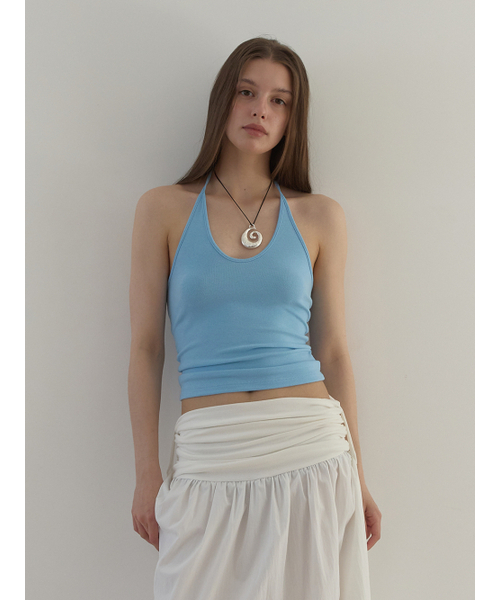 ASURA(アスラ)の「CURVE HALTER SLEEVELESS (SKY BLUE)(Tシャツ/カットソー・レディース・その他・OS)」の1枚目の写真