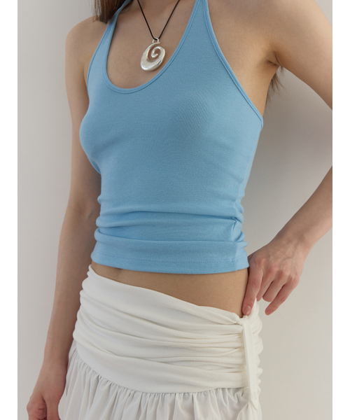 ASURA(アスラ)の「CURVE HALTER SLEEVELESS (SKY BLUE)(Tシャツ/カットソー・レディース・その他・OS)」の7枚目の写真