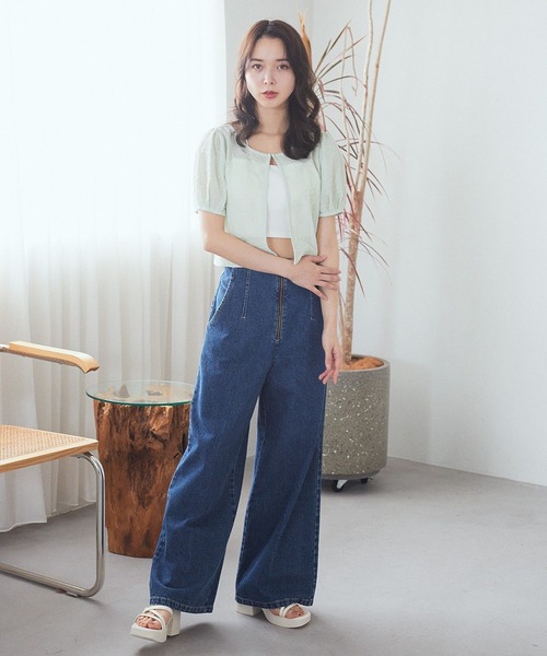 earth music&ecology(アースミュージックアンドエコロジー)の「【WEB限定】フロントZIPバックレースアップデニム(デニムパンツ・レディース・ブルー系その他/インディゴブルー/ライトインディゴブルー・S/M)」の18枚目の写真