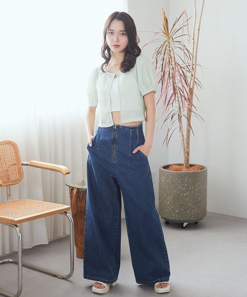 earth music&ecology(アースミュージックアンドエコロジー)の「【WEB限定】フロントZIPバックレースアップデニム(デニムパンツ・レディース・ブルー系その他/インディゴブルー/ライトインディゴブルー・S/M)」の19枚目の写真