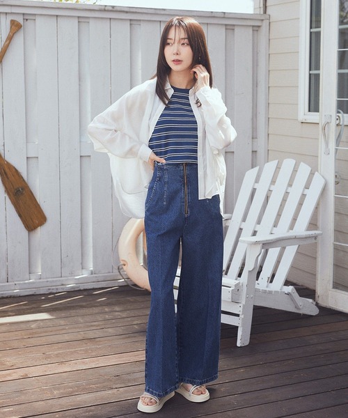 earth music&ecology(アースミュージックアンドエコロジー)の「【WEB限定】フロントZIPバックレースアップデニム(デニムパンツ・レディース・ブルー系その他/インディゴブルー/ライトインディゴブルー・S/M)」の20枚目の写真