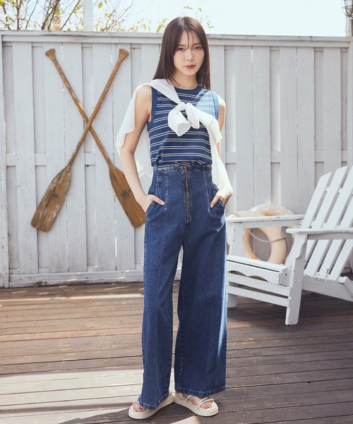 earth music&ecology(アースミュージックアンドエコロジー)の「【WEB限定】フロントZIPバックレースアップデニム(デニムパンツ・レディース・ブルー系その他/インディゴブルー/ライトインディゴブルー・S/M)」の20枚目の写真