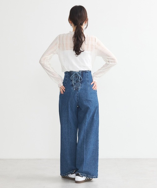 earth music&ecology(アースミュージックアンドエコロジー)の「【WEB限定】フロントZIPバックレースアップデニム(デニムパンツ・レディース・ブルー系その他/インディゴブルー/ライトインディゴブルー・S/M)」の15枚目の写真