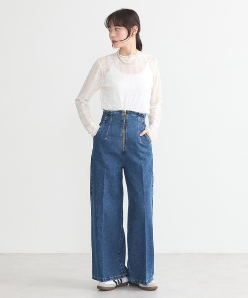 earth music&ecology(アースミュージックアンドエコロジー)の「【WEB限定】フロントZIPバックレースアップデニム(デニムパンツ・レディース・ブルー系その他/インディゴブルー/ライトインディゴブルー・S/M)」の13枚目の写真