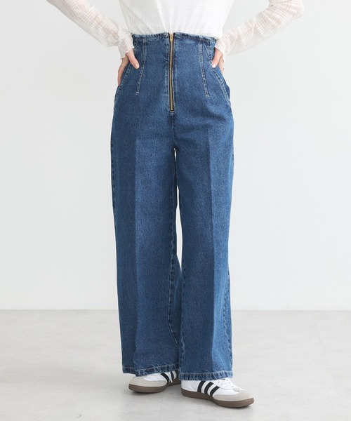 earth music&ecology(アースミュージックアンドエコロジー)の「【WEB限定】フロントZIPバックレースアップデニム(デニムパンツ・レディース・ブルー系その他/インディゴブルー/ライトインディゴブルー・S/M)」の11枚目の写真