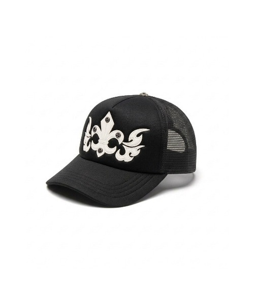 SUPPLIER(サプライヤー)の「メッシュキャップ|Fleur Leather Patch Mesh Cap (Black x Black)|SUPPLIER(キャップ・メンズ・ブラック・FREE)」の1枚目の写真