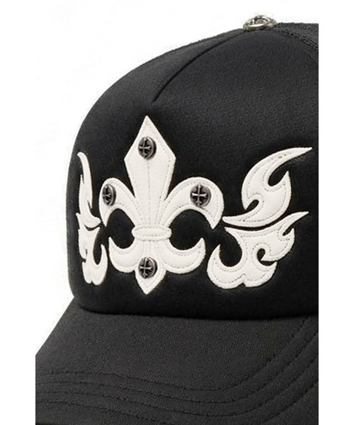SUPPLIER(サプライヤー)の「メッシュキャップ|Fleur Leather Patch Mesh Cap (Black x Black)|SUPPLIER(キャップ・メンズ・ブラック・FREE)」の3枚目の写真