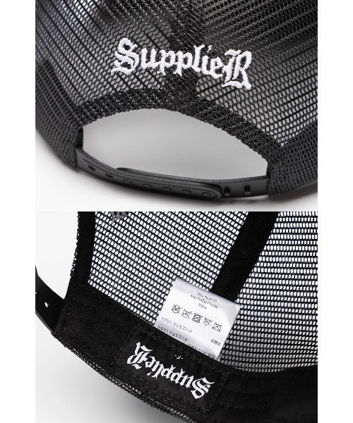 SUPPLIER(サプライヤー)の「メッシュキャップ|Fleur Leather Patch Mesh Cap (Black x Black)|SUPPLIER(キャップ・メンズ・ブラック・FREE)」の2枚目の写真