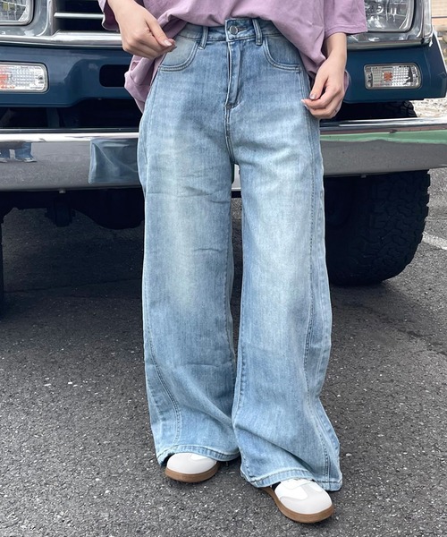 CRB(シーアールビー)の「サイドライン切替ストレートデニムパンツ(デニムパンツ・レディース・ブルー・L/M/S)」の20枚目の写真