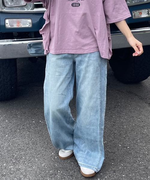 CRB(シーアールビー)の「サイドライン切替ストレートデニムパンツ(デニムパンツ・レディース・ブルー・L/M/S)」の17枚目の写真