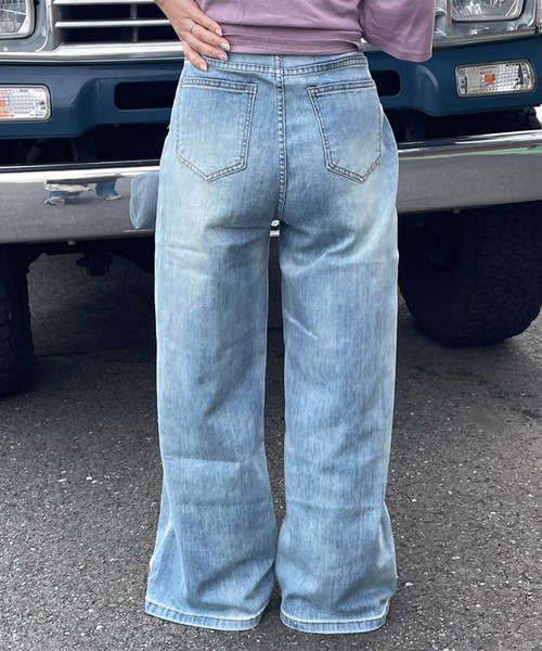 CRB(シーアールビー)の「サイドライン切替ストレートデニムパンツ(デニムパンツ・レディース・ブルー・L/M/S)」の7枚目の写真