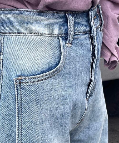 CRB(シーアールビー)の「サイドライン切替ストレートデニムパンツ(デニムパンツ・レディース・ブルー・L/M/S)」の10枚目の写真