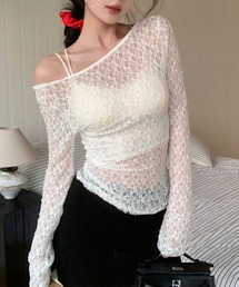 HALEY PESCA/シースルーレーストップス