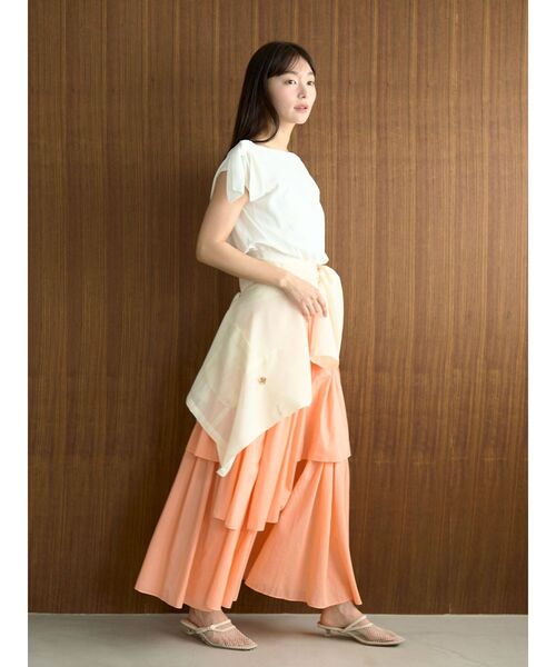 LAGUNAMOON(ラグナムーン)の「オフショルリボンドレープニット 【夏服】(ニット/セーター・レディース・ホワイト/ライトブルー/ブラック・FREE)」の12枚目の写真