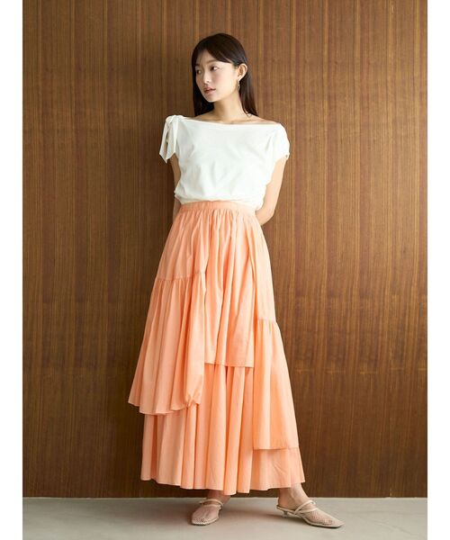 LAGUNAMOON(ラグナムーン)の「オフショルリボンドレープニット 【夏服】(ニット/セーター・レディース・ホワイト/ライトブルー/ブラック・FREE)」の13枚目の写真