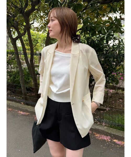 LAGUNAMOON（ラグナムーン）の「オフショルリボンドレープニット 【夏服】（ニット/セーター・レディース・ホワイト/ライトブルー/ブラック・FREE）」の7枚目の写真