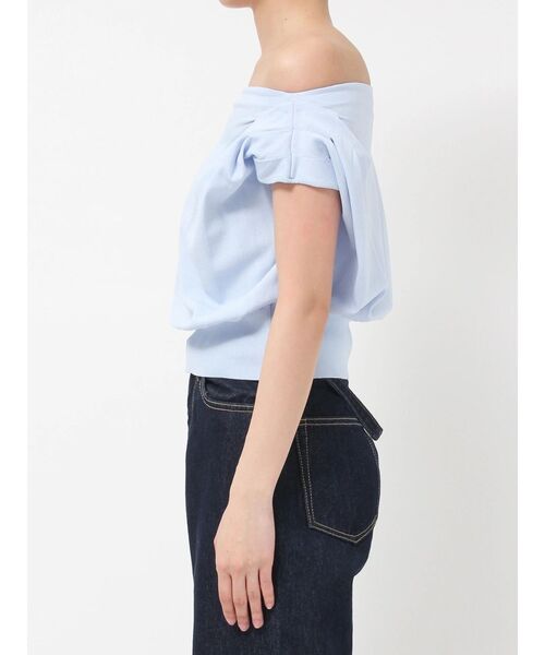 LAGUNAMOON（ラグナムーン）の「オフショルリボンドレープニット 【夏服】（ニット/セーター・レディース・ホワイト/ライトブルー/ブラック・FREE）」の18枚目の写真