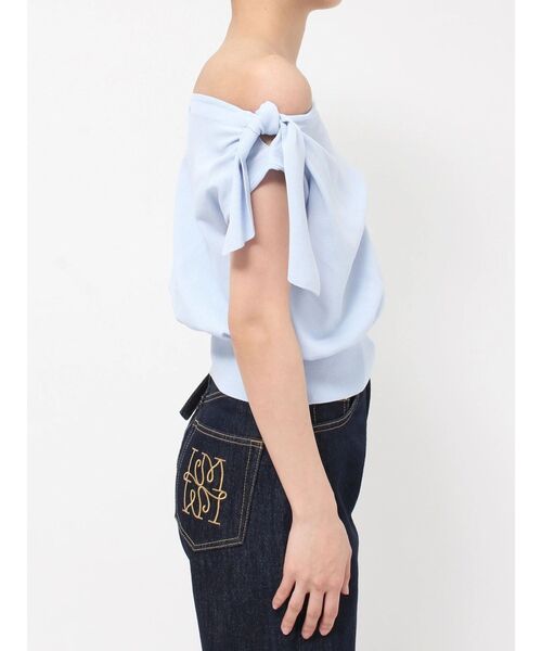 LAGUNAMOON（ラグナムーン）の「オフショルリボンドレープニット 【夏服】（ニット/セーター・レディース・ホワイト/ライトブルー/ブラック・FREE）」の19枚目の写真