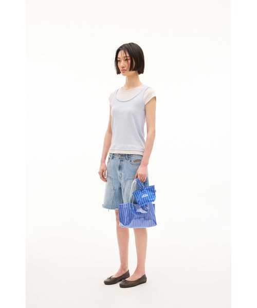 EMIS(イミス)の「(W) LAYERED-LIKE T-SHIRT(Tシャツ/カットソー・レディース・ライトブルー/ブラック・FREE)」の5枚目の写真