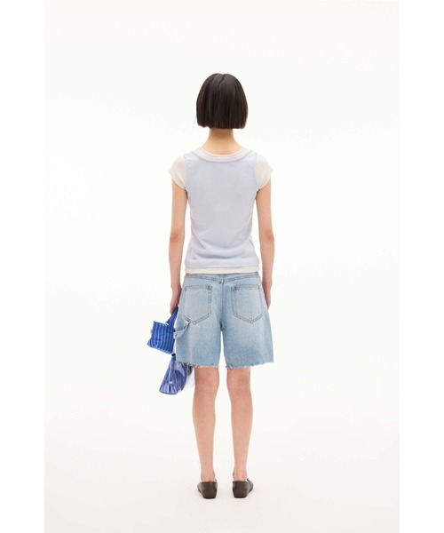 EMIS(イミス)の「(W) LAYERED-LIKE T-SHIRT(Tシャツ/カットソー・レディース・ライトブルー/ブラック・FREE)」の6枚目の写真
