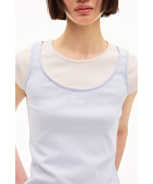 EMIS(イミス)の「(W) LAYERED-LIKE T-SHIRT(Tシャツ/カットソー・レディース・ライトブルー/ブラック・FREE)」の7枚目の写真