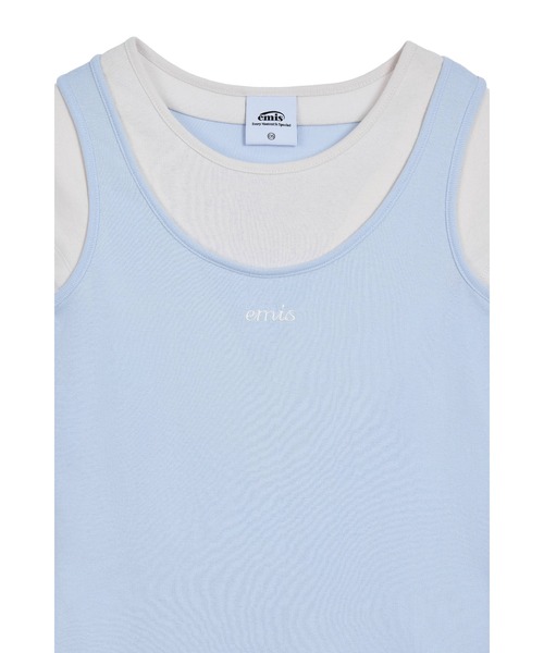 EMIS(イミス)の「(W) LAYERED-LIKE T-SHIRT(Tシャツ/カットソー・レディース・ライトブルー/ブラック・FREE)」の10枚目の写真