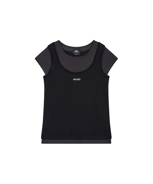 EMIS(イミス)の「(W) LAYERED-LIKE T-SHIRT(Tシャツ/カットソー・レディース・ライトブルー/ブラック・FREE)」の15枚目の写真