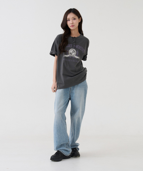 BUBBLPIECE（バブルピース）の「[男女共用] メモリアーカイブピグメントTシャツ_チャコール（Tシャツ/カットソー・レディース・その他・MEDIUM/LARGE）」の2枚目の写真