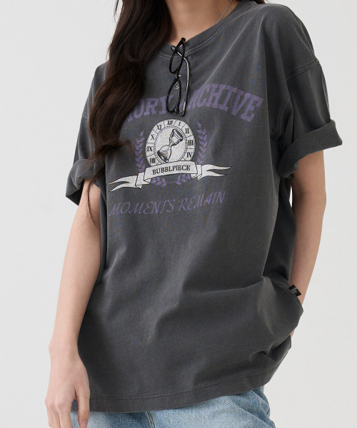 BUBBLPIECE（バブルピース）の「[男女共用] メモリアーカイブピグメントTシャツ_チャコール（Tシャツ/カットソー・レディース・その他・MEDIUM/LARGE）」の3枚目の写真
