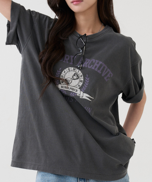 BUBBLPIECE（バブルピース）の「[男女共用] メモリアーカイブピグメントTシャツ_チャコール（Tシャツ/カットソー・レディース・その他・MEDIUM/LARGE）」の4枚目の写真