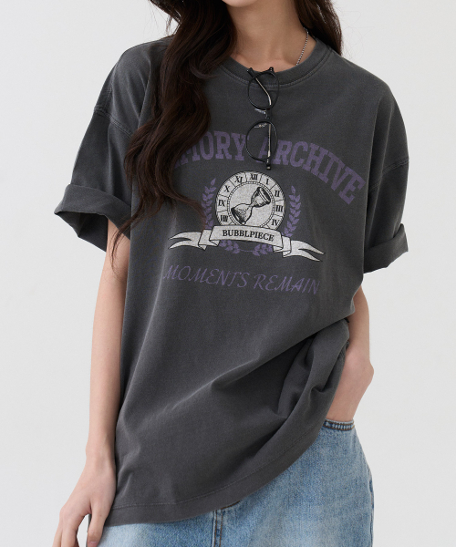 BUBBLPIECE（バブルピース）の「[男女共用] メモリアーカイブピグメントTシャツ_チャコール（Tシャツ/カットソー・レディース・その他・MEDIUM/LARGE）」の6枚目の写真