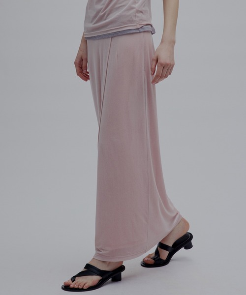 Ameri(アメリ)の「MEDI SHEER VELOUR WRAP LIKE SKIRT(スカート・レディース・ピンク/ブラウン/アイボリー・MEDIUM/SMALL)」の3枚目の写真