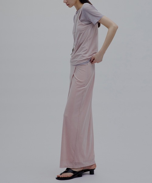 Ameri(アメリ)の「MEDI SHEER VELOUR WRAP LIKE SKIRT(スカート・レディース・ピンク/ブラウン/アイボリー・MEDIUM/SMALL)」の7枚目の写真