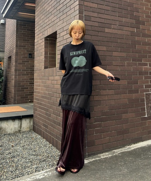 Ameri(アメリ)の「MEDI SHEER VELOUR WRAP LIKE SKIRT(スカート・レディース・ピンク/ブラウン/アイボリー・MEDIUM/SMALL)」の12枚目の写真