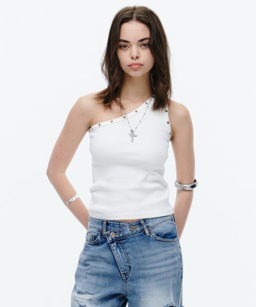 Midnight Move(ミッドナイトムーブ)の「ey shouler top (white)(Tシャツ/カットソー・レディース・その他・FREE)」の1枚目の写真