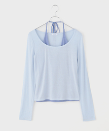 PISCESS（パイシス）の「PISCESS/パイシス Layered Halter Long Sleeve Tops（Tシャツ/カットソー）」