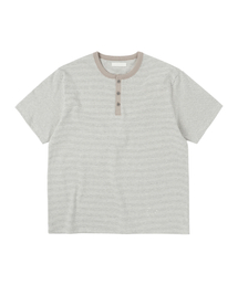 SUNNECT（ソネクト）の「ST Henley Neck Tee - Oatmeal（Tシャツ/カットソー）」