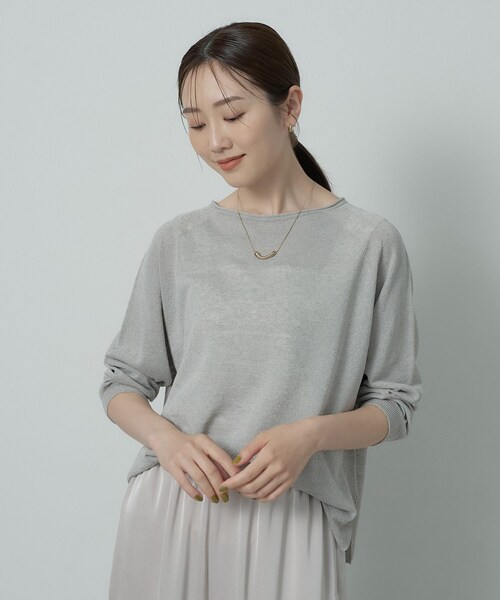 UNTITLED(アンタイトル)の「【ゆったり/リラクシー】リネンボートネックプルオーバー(ニット/セーター・レディース・ブラック/ナチュラル/ブラウン系その他/イエロー系その他・44/48/00/02/04)」の9枚目の写真