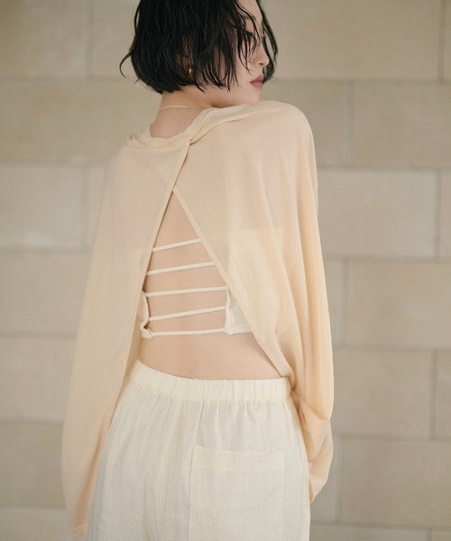 LAULEN(ローレン)の「back strap rib bandeau /バックストラップリブバンドゥ(チューブトップ・レディース・アイボリー/ブラック・FREE)」の10枚目の写真