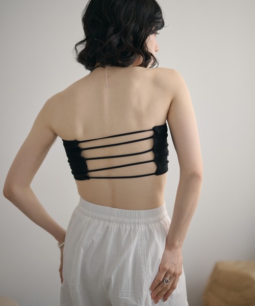 LAULEN(ローレン)の「back strap rib bandeau /バックストラップリブバンドゥ(チューブトップ・レディース・アイボリー/ブラック・FREE)」の15枚目の写真