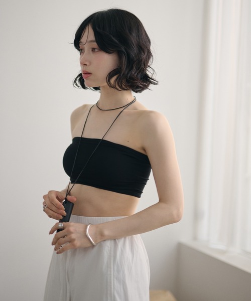 LAULEN(ローレン)の「back strap rib bandeau /バックストラップリブバンドゥ(チューブトップ・レディース・アイボリー/ブラック・FREE)」の17枚目の写真