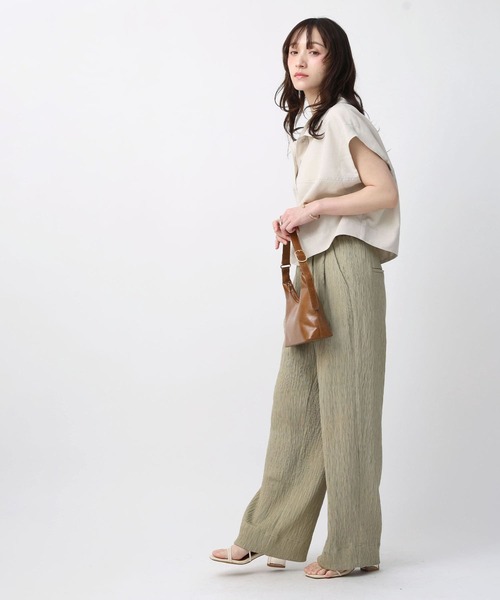 NOAHL(ノアル)の「【NOAHL】楊柳リラックスワイドパンツ(その他パンツ・レディース・セージグリーン/ブラック/ベージュ・L/M)」の18枚目の写真