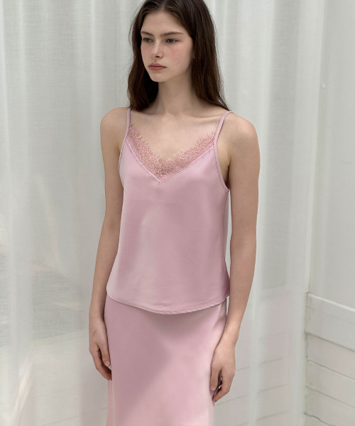 LAUTREDE MIN（ロートルドミン）の「Lautre Lace Satin flare Pink skirt（スカート・レディース・ライトピンク・X-SMALL/SMALL/MEDIUM）」の3枚目の写真