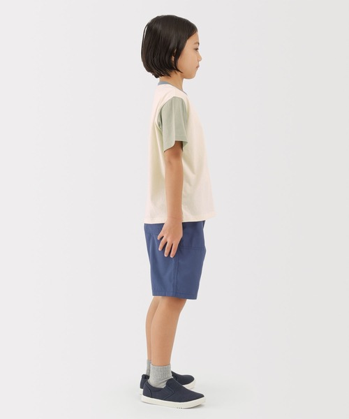 無印良品（ムジルシリョウヒン）の「キッズ　カラーブロッククルーネック半袖Ｔシャツ（Tシャツ/カットソー・キッズ・ライトブルー/キナリ/オフホワイト・110/120/130/140/150）」の6枚目の写真