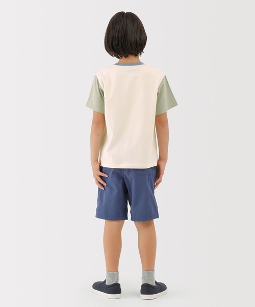 無印良品（ムジルシリョウヒン）の「キッズ　カラーブロッククルーネック半袖Ｔシャツ（Tシャツ/カットソー・キッズ・ライトブルー/キナリ/オフホワイト・110/120/130/140/150）」の7枚目の写真