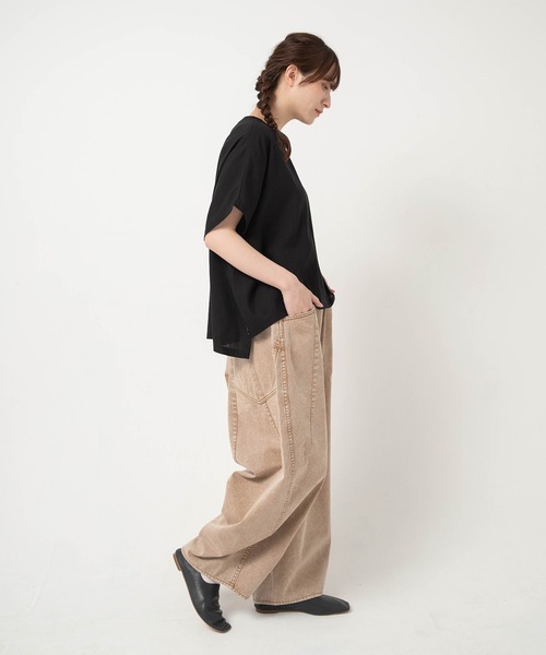 URCH RNA(アーチ アールエヌエー)の「R4468 ケミカル加工の5ポケまるパンツ(デニムパンツ・レディース・ダークインディゴブルー/ライトインディゴブルー/ベージュ系その他・FREE)」の17枚目の写真