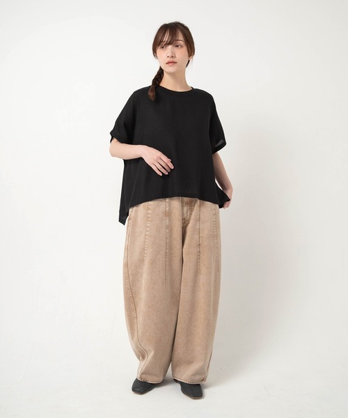URCH RNA(アーチ アールエヌエー)の「R4468 ケミカル加工の5ポケまるパンツ(デニムパンツ・レディース・ダークインディゴブルー/ライトインディゴブルー/ベージュ系その他・FREE)」の16枚目の写真