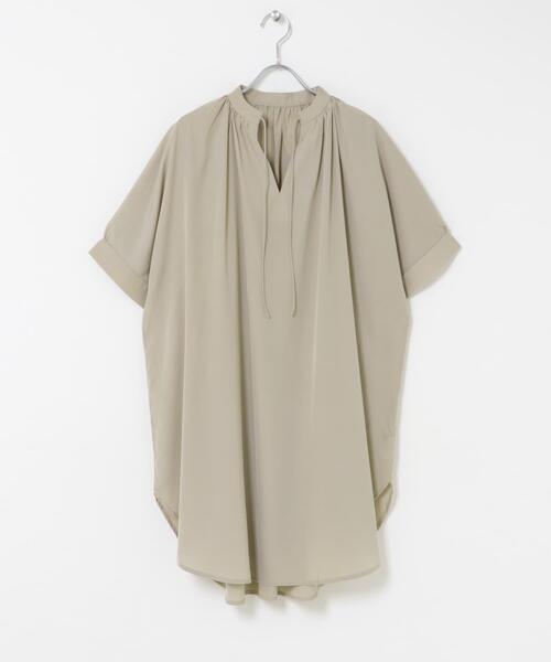 ITEMS URBANRESEARCH(アイテムズ アーバンリサーチ)の「スキッパーチュニックブラウス(シャツ/ブラウス・レディース・グレー系その他/ライトブルー/ネイビー・FREE)」の9枚目の写真