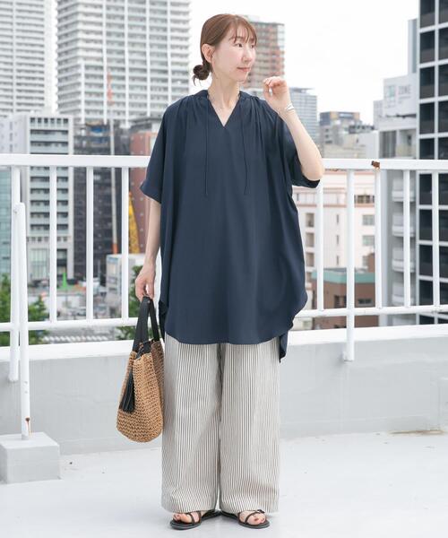 ITEMS URBANRESEARCH(アイテムズ アーバンリサーチ)の「スキッパーチュニックブラウス(シャツ/ブラウス・レディース・グレー系その他/ライトブルー/ネイビー・FREE)」の22枚目の写真